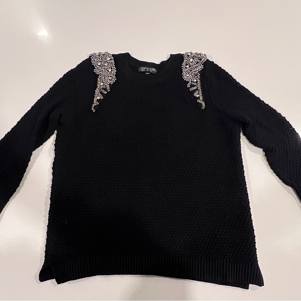 Topshop Black Ribbed Sweater